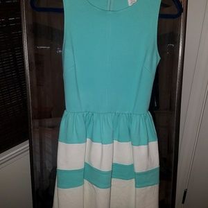 Aqua and White Stripe Dress